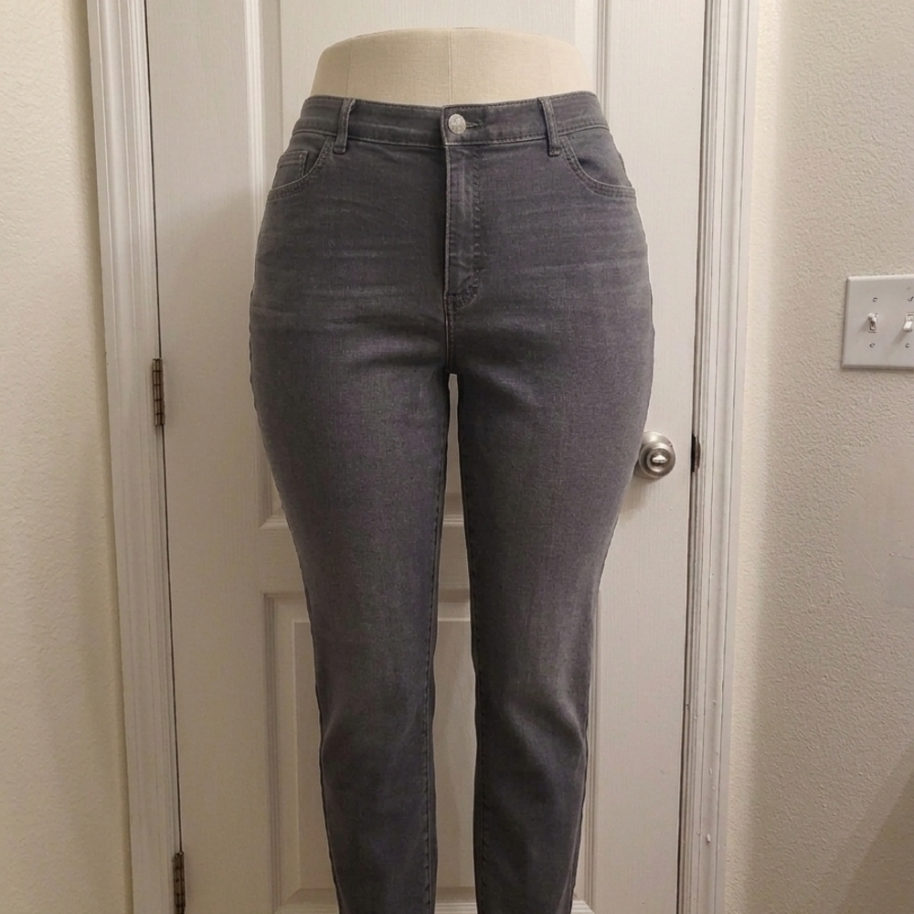 Lee High-Rise Sraight Leg Jeans Regular Fit In Gray Pre-Owned